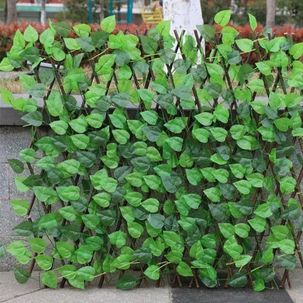 Retractable Willow Fence with Artificial Plants, Outdoor Privacy Screen for Terrace and Garden